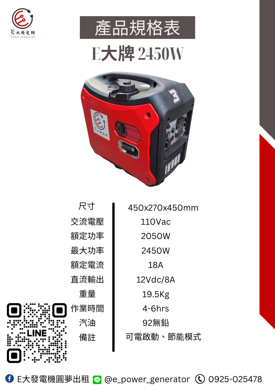 中古機 E大發電機 2450型